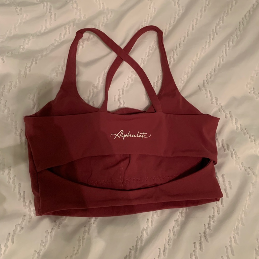 Alphalete Surface Altitude Bra Small Candy Apple